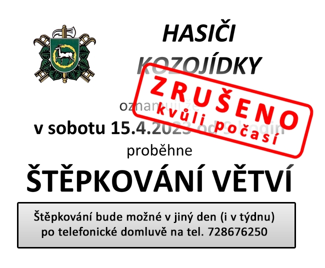Štěpkování větví 2023 ZRUŠENO